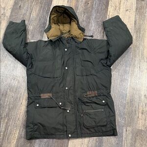 London Fog Olive Fully Lined Down Filled Hooded Jacket